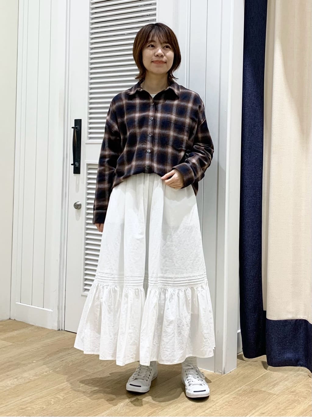 IMARIさんの「Dessin｜【ウエストゴム/洗える】コットンフレアスカート」を使ったコーディネート
