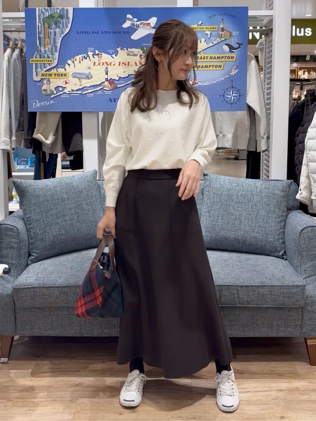 yuinaさんの「Dessin｜【洗える】ウールブレンド後ろボタンニット」を使ったコーディネート