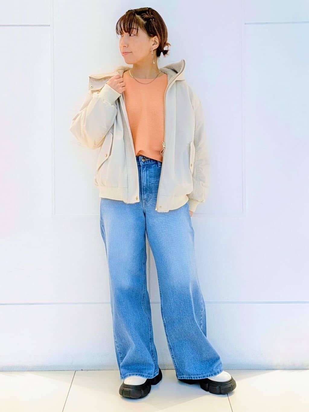 4410さんの「THE SHOP TK｜【S-XLサイズ/選べる6色】どこから見ても美しい ガーターニット/洗濯機OK」を使ったコーディネート