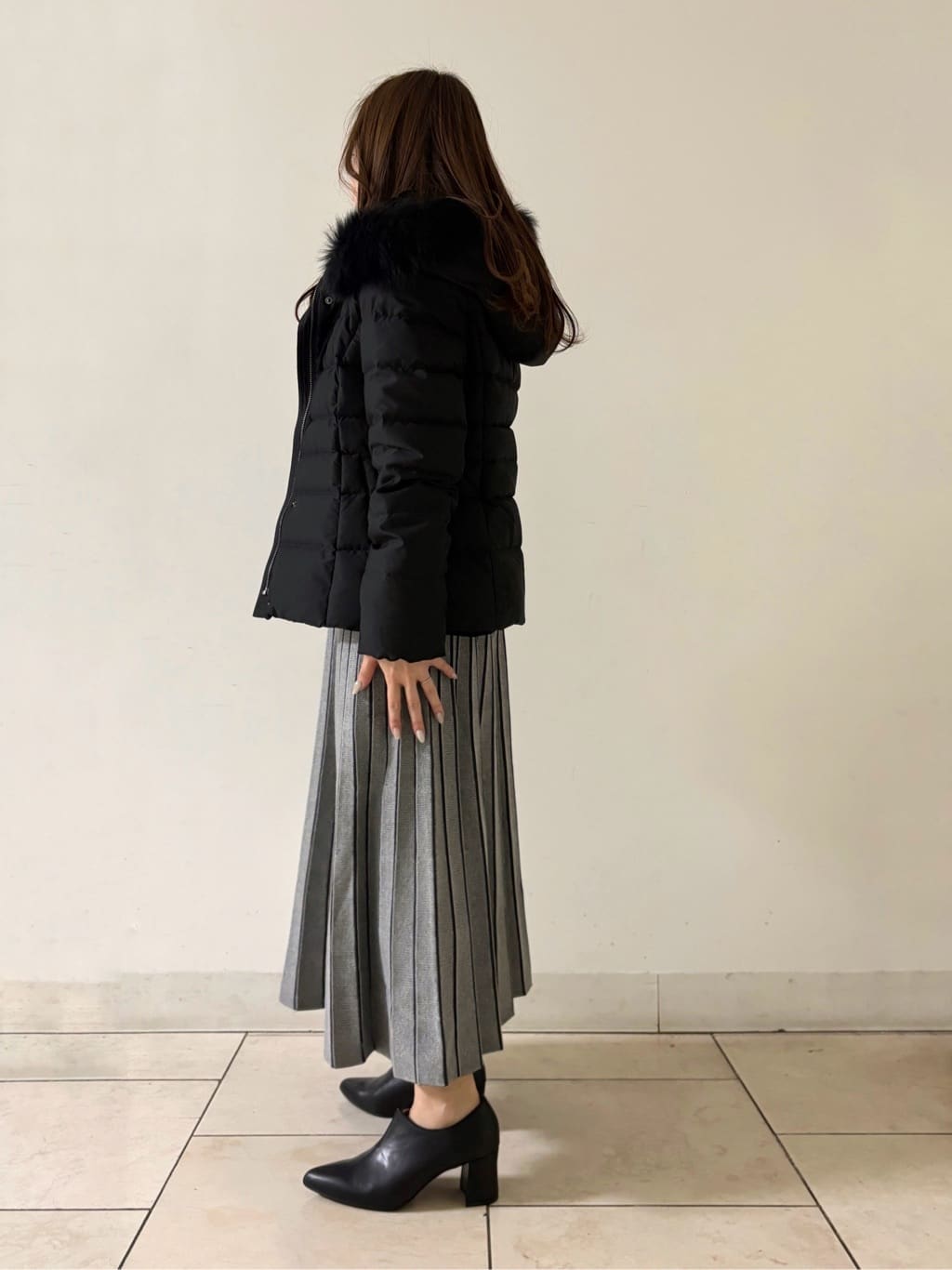 kahoさんの「INDIVI｜【洗える／毛玉になりにくい】エクストラファインウール ハイネックニット」を使ったコーディネート