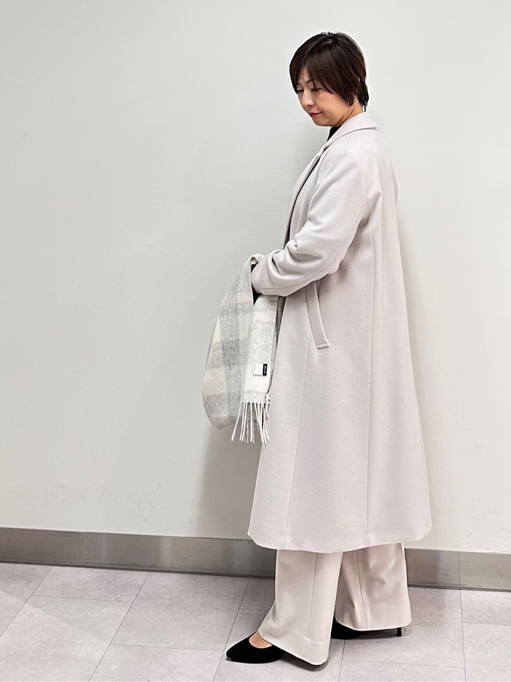 みなこさんの「UNTITLED｜【8色展開／コンパクト丈】レーヨン混 コクーンニット」を使ったコーディネート