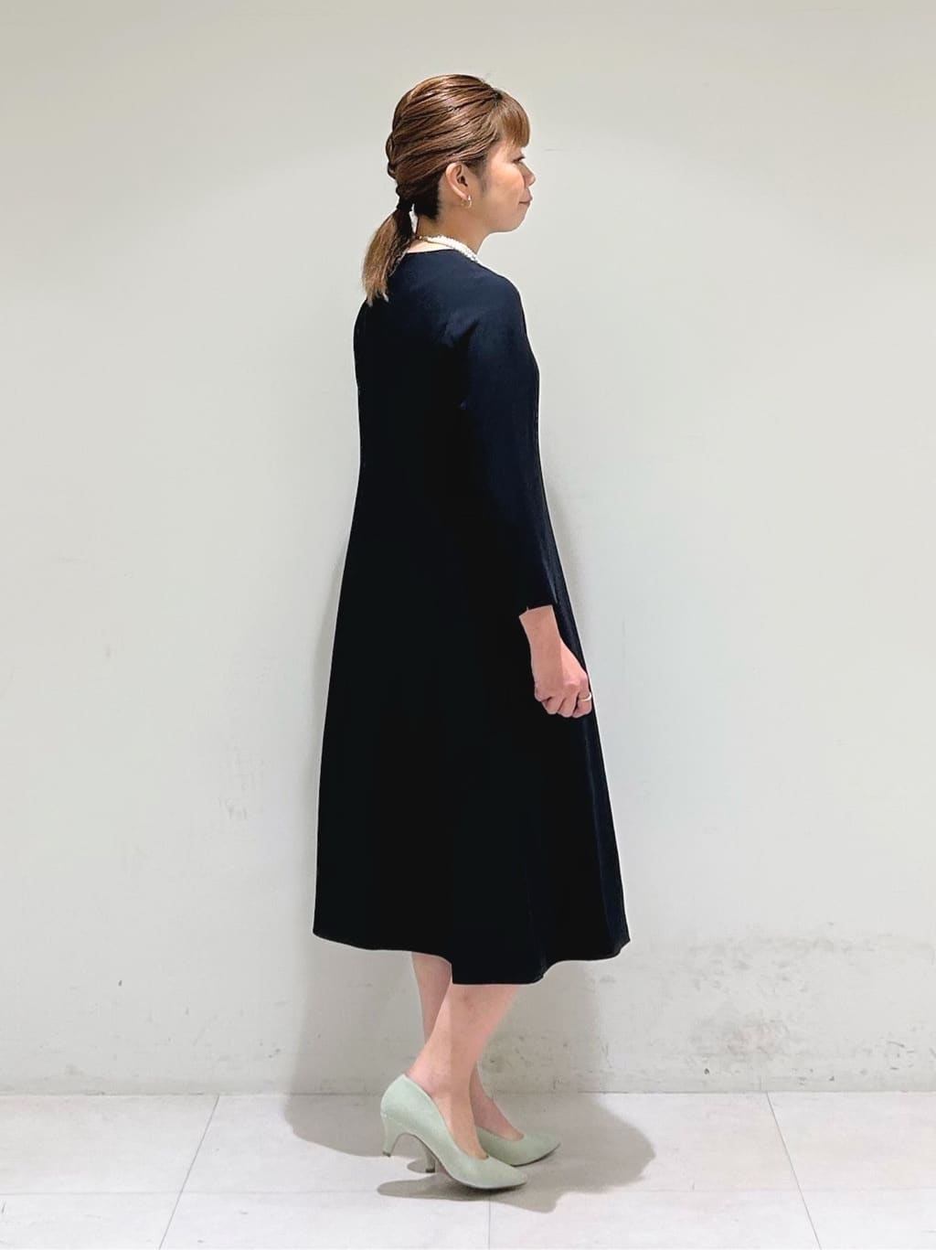 tsuyuさんの「INDIVI｜【洗える／通勤／スーツ】メランジストレッチ ノーカラージャケット」を使ったコーディネート
