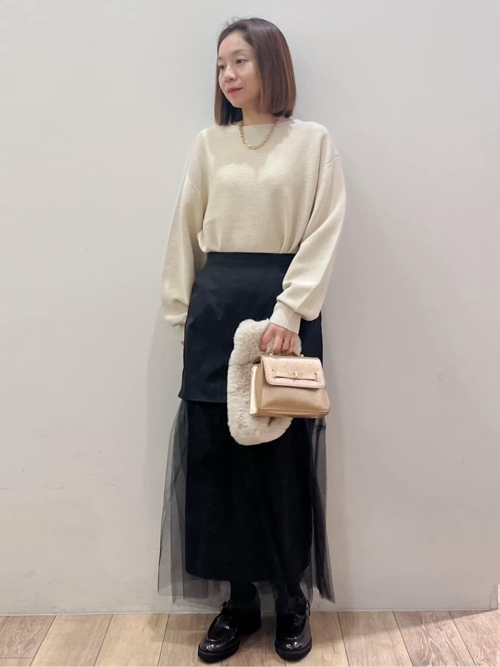 kcさんの「OPAQUE.CLIP｜チュールドッキングデザインスカート【洗濯機OK】」を使ったコーディネート