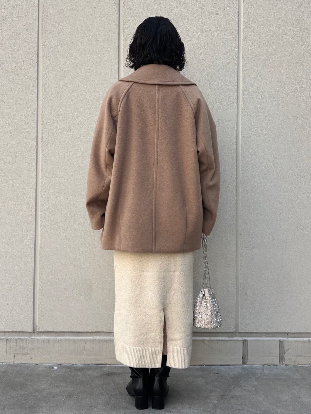 mhさんの「OPAQUE.CLIP｜カシミヤブレンドウールミドルピーコート」を使ったコーディネート