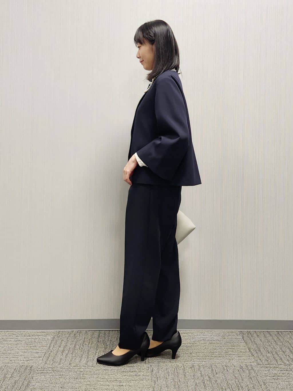 naraさんの「Dessin｜【洗える】フリルネックジョーゼットブラウス」を使ったコーディネート