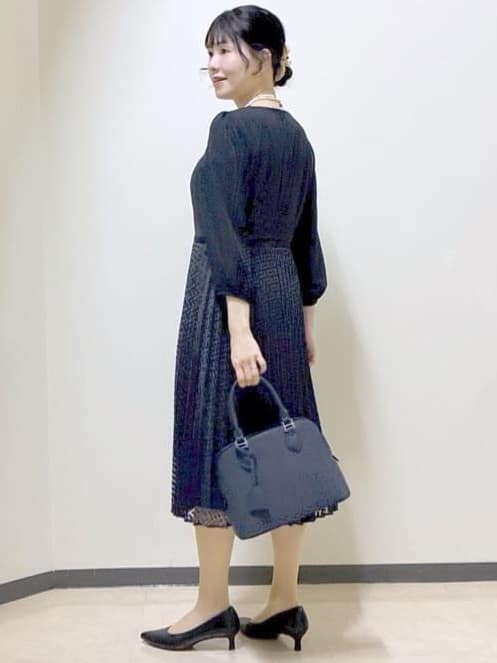  beni_gingerさんの「Reflect｜【SS-4Lサイズ】シフォン&times;幾何柄レースプリーツワンピース」を使ったコーディネート