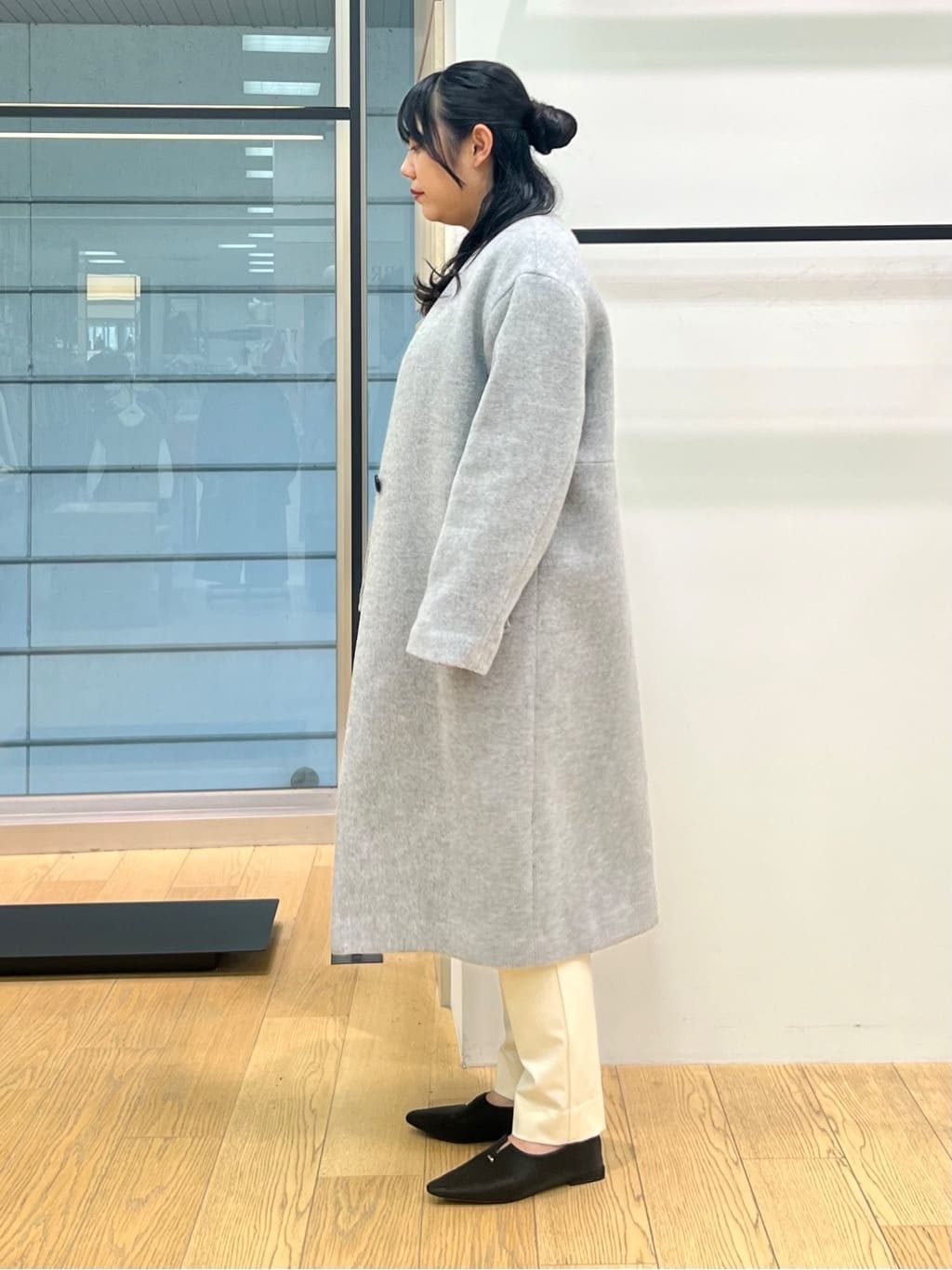shimaさんの「INDIVI｜【洗える】ケーブルデザイン ラウンドヘムニット」を使ったコーディネート