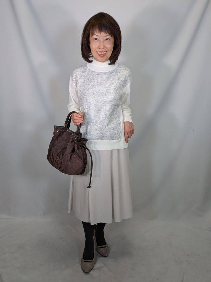 k.kazunoさんの「Reflect｜アーガイル柄ハイネックニット」を使ったコーディネート