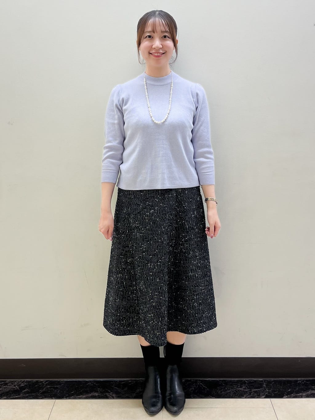 mikikoさんの「Reflect｜【選べる5色／アンサンブル可】プチハイネックリブニット」を使ったコーディネート