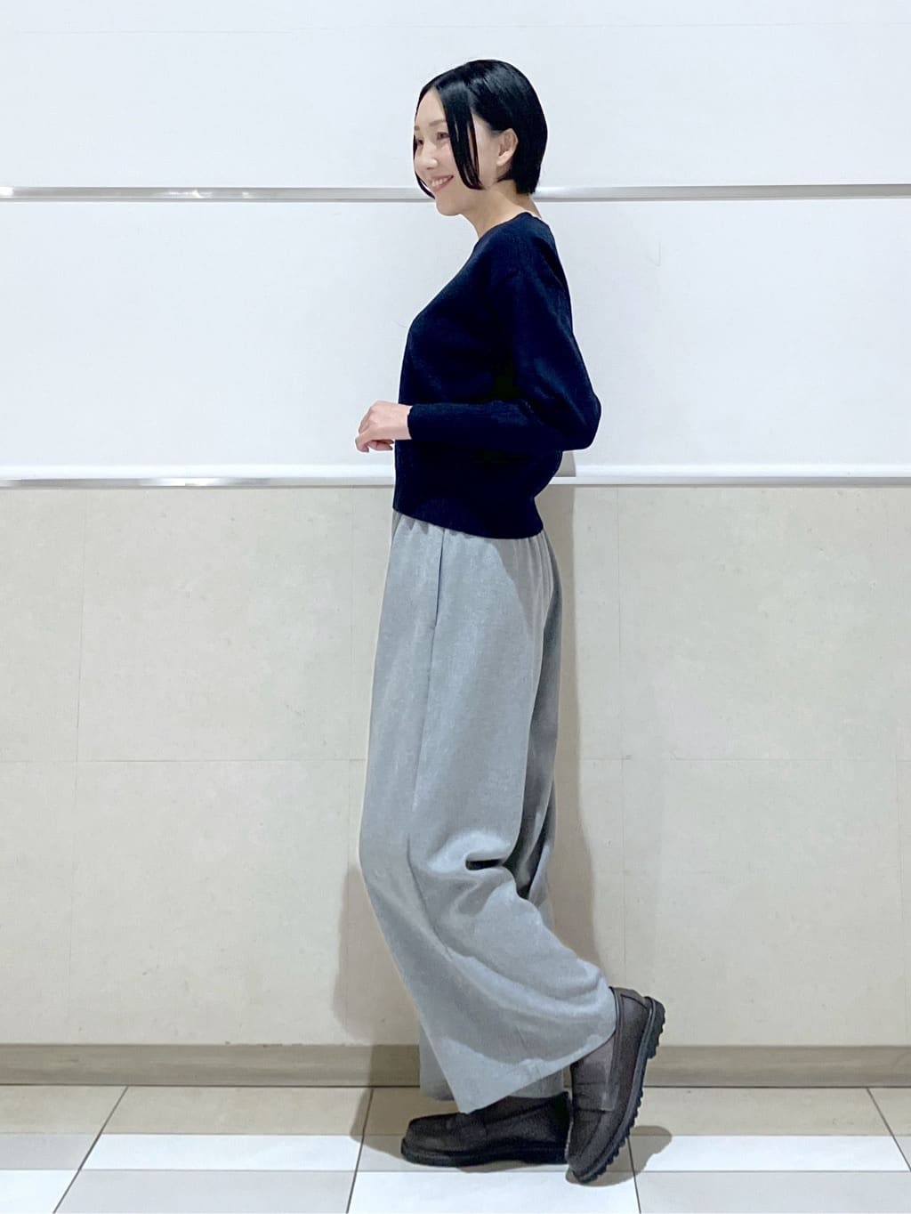 eriko さんの「Dessin｜【洗える】カシミヤブレンドスウェットライクニット」を使ったコーディネート