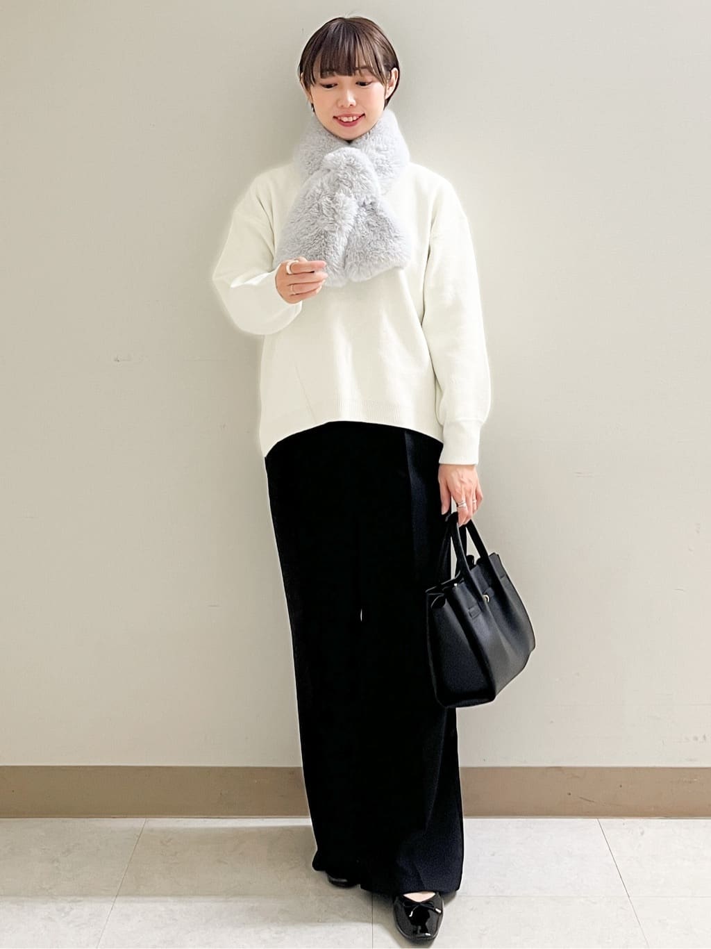 あかねさんの「OPAQUE.CLIP｜サイド編地切替ニットトップス／セットアップ対応【洗濯機OK】」を使ったコーディネート