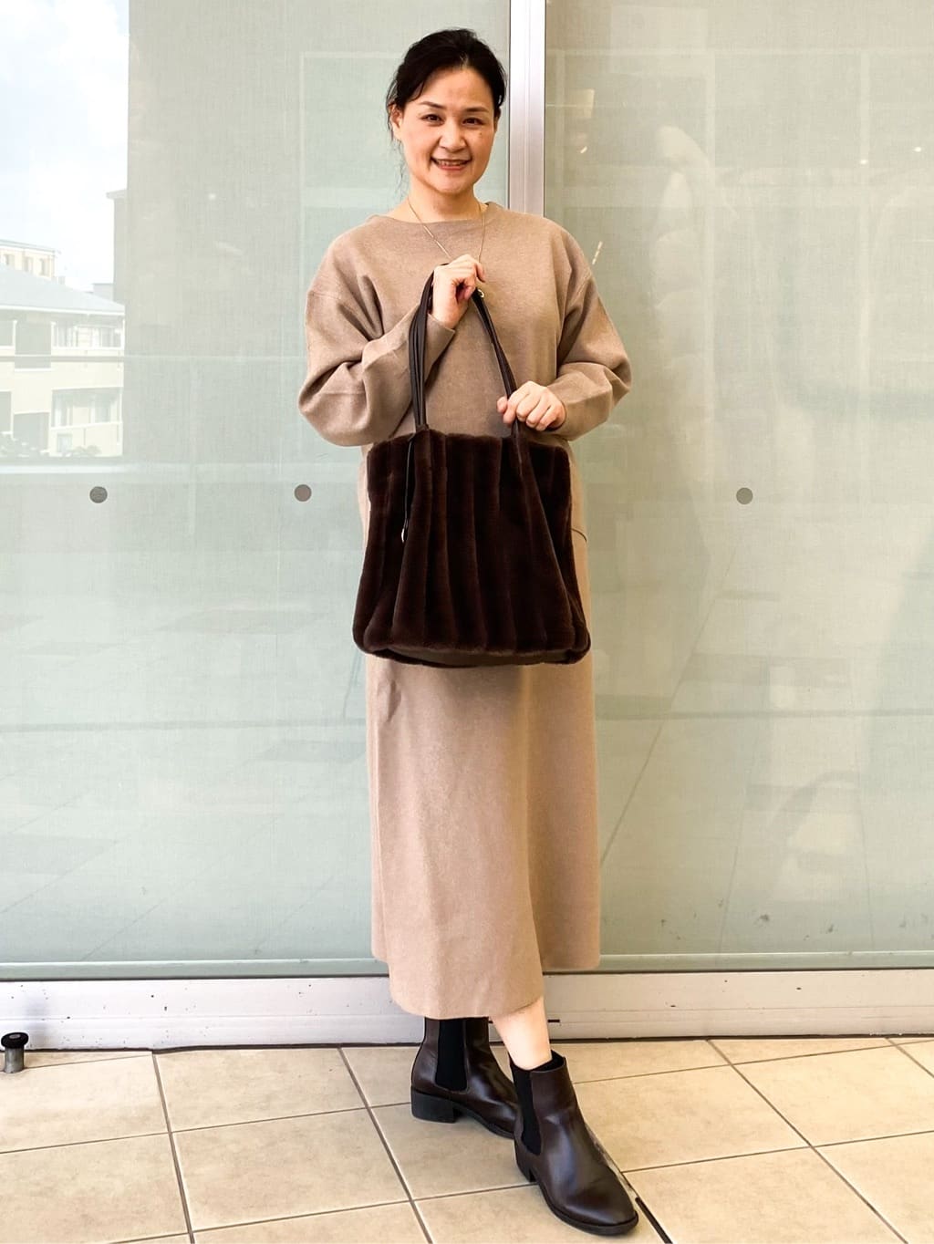 Jeanさんの「OPAQUE.CLIP｜サイド編地切替ニットトップス／セットアップ対応【洗濯機OK】」を使ったコーディネート