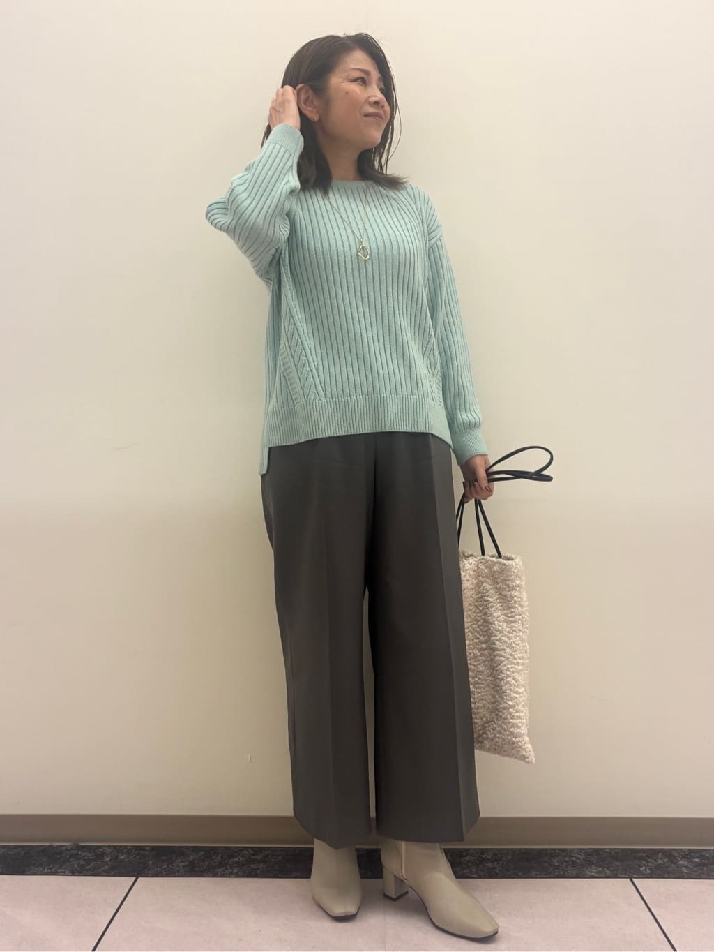 ちいさんの「Reflect｜【ゆったり着られる◎】ワイドリブニットプルオーバー」を使ったコーディネート