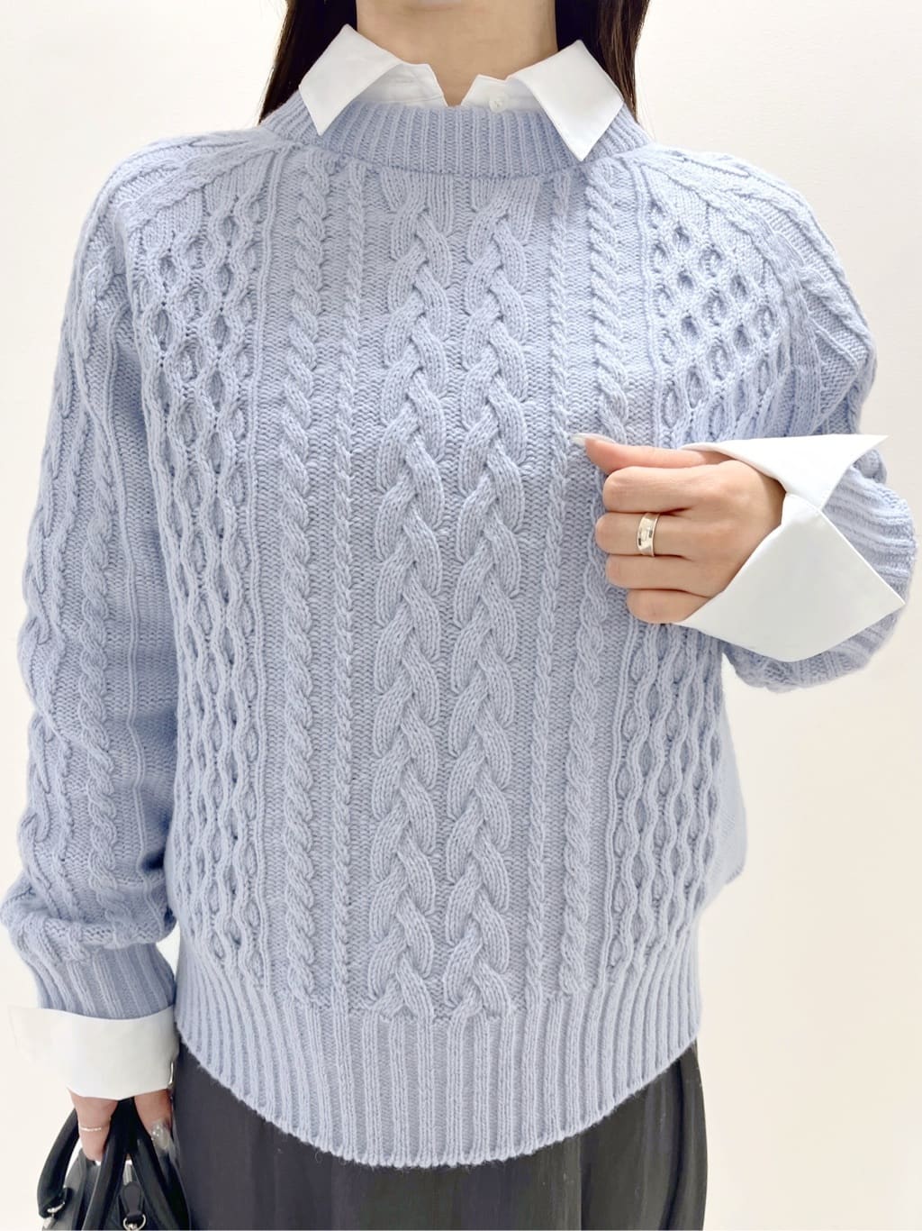 Ukiさんの「UNTITLED｜【洗える】スポンディッシュ ケーブル柄ニット」を使ったコーディネート
