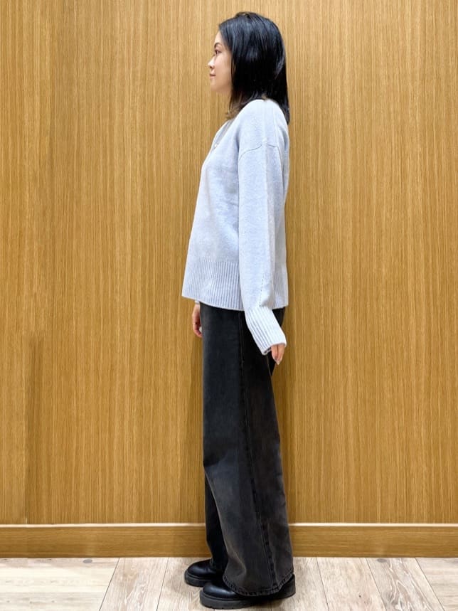 aさんの「OPAQUE.CLIP｜選べる2丈 ハイネックカラーミックスラメニット【洗濯機OK】」を使ったコーディネート