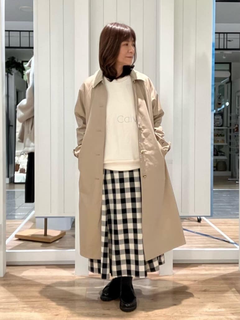 Fujitaさんの「Dessin｜シャンブレースプリングコート」を使ったコーディネート