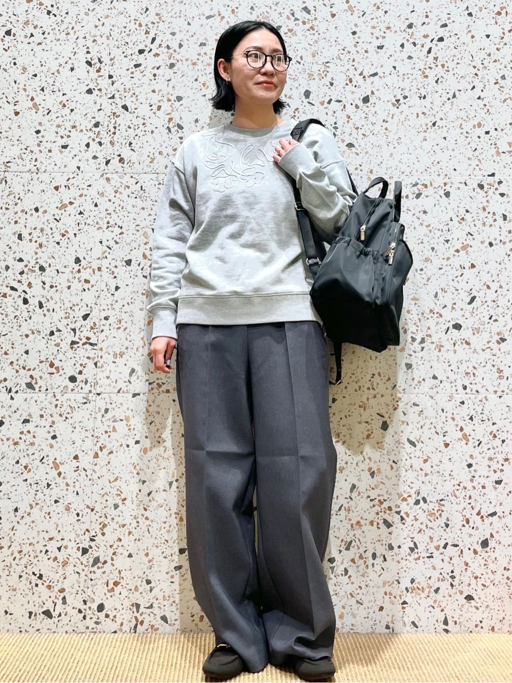 シゲリさんの「OPAQUE.CLIP｜撥水フードミドルダウンコート【防風／抗菌防臭／洗濯機OK】《S～LL》」を使ったコーディネート