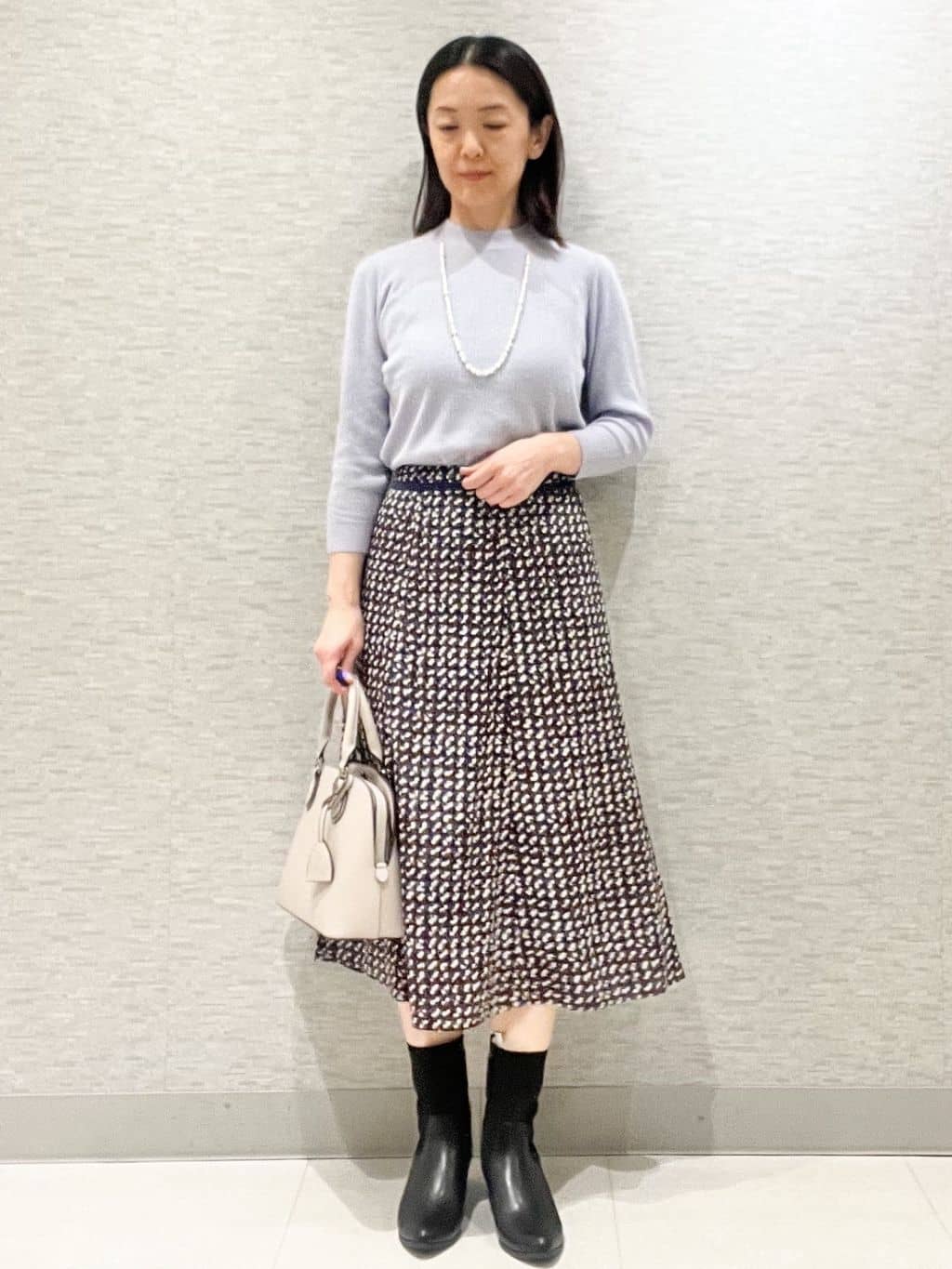 marikoさんの「Reflect｜【選べる5色／アンサンブル可】プチハイネックリブニット」を使ったコーディネート