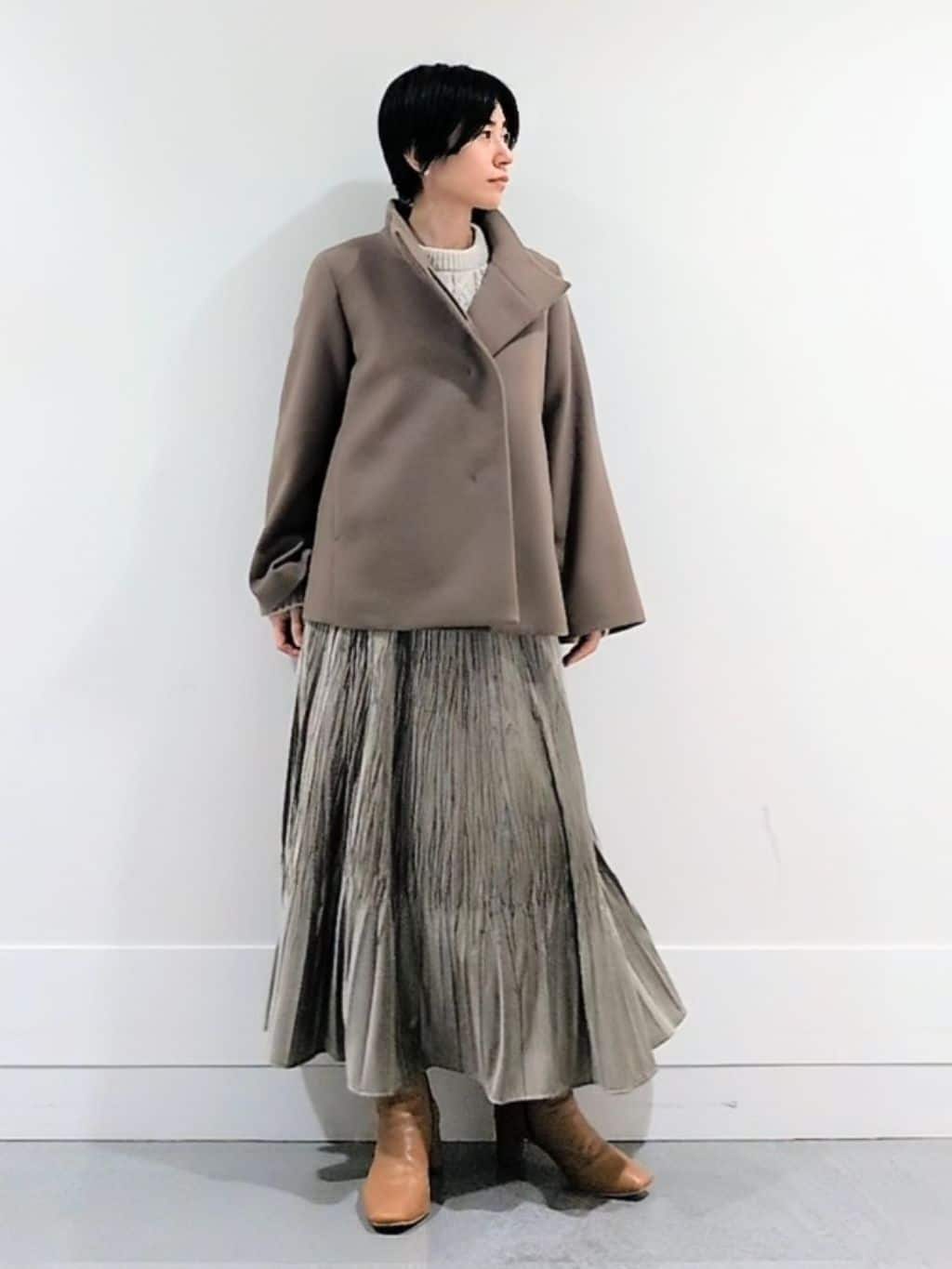 ミズタさんの「UNTITLED｜【洗える】スポンディッシュ ケーブル柄ニット」を使ったコーディネート