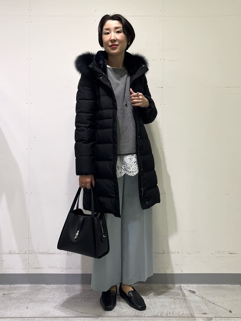 yuriさんの「INDIVI｜【新作褒められパンツ】快温ワイドパンツ」を使ったコーディネート