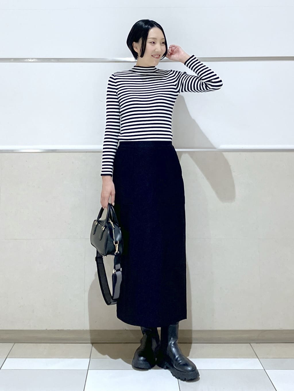 eriko さんの「Dessin｜【洗える】リブタートルネックニット」を使ったコーディネート