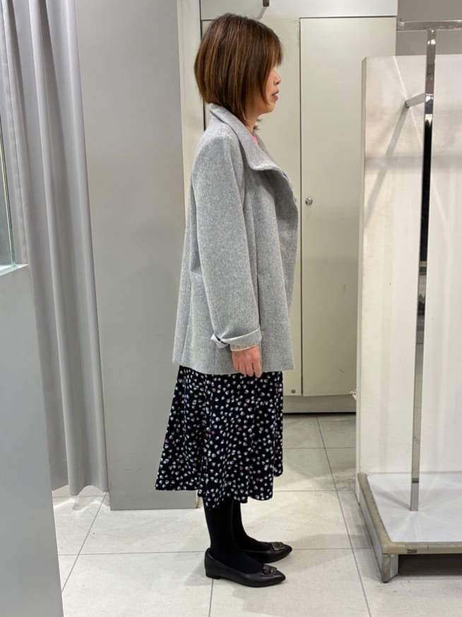 たみちゃんさんの「Reflect｜【SS-4Lサイズ／衿が顔に当たらない◎】スタンドネックミドルコート」を使ったコーディネート