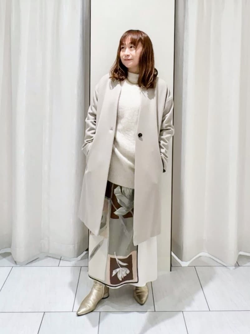 ʏᴜᴋɪᴋᴏさんの「UNTITLED｜【大人な品格/ふわふわニット】フォックスカシミヤ コクーンニット」を使ったコーディネート