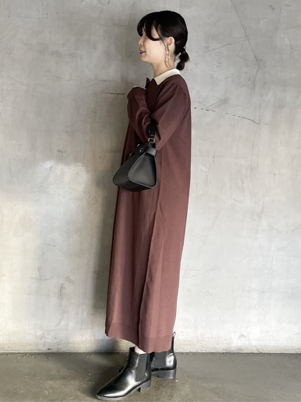 tomokoさんの「OPAQUE.CLIP｜配色ポロ衿ニットワンピース【洗濯機OK】」を使ったコーディネート