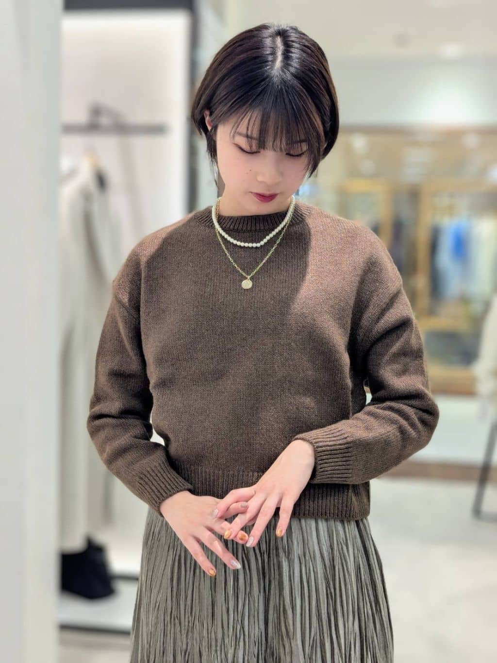 nonoさんの「UNTITLED｜【エレガント／ミディアウター】ミックスヘリンボンコート」を使ったコーディネート