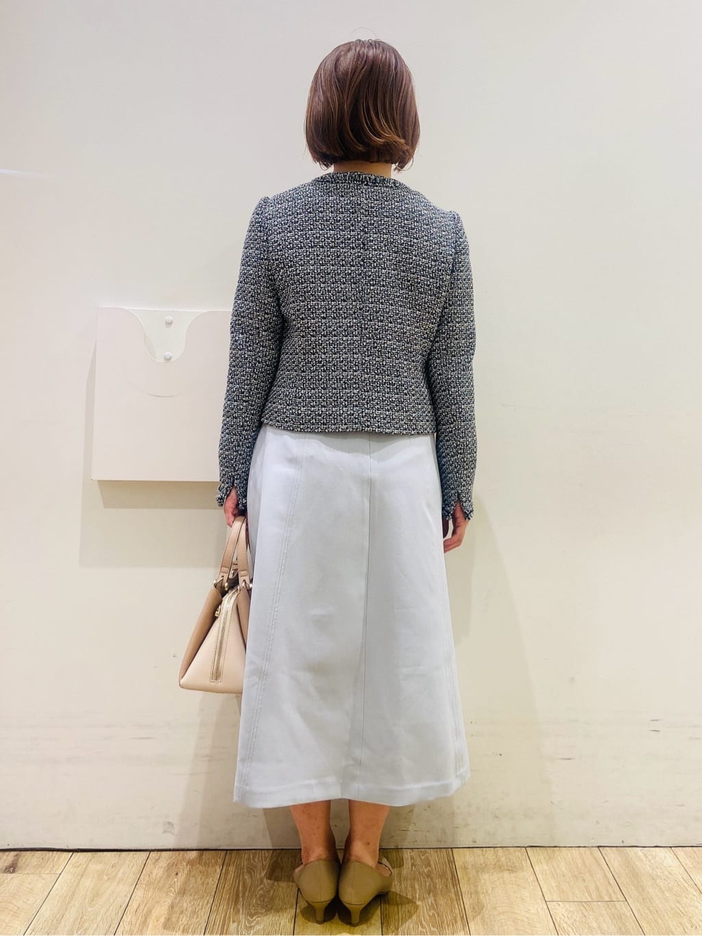 YUKOさんの「index｜《通勤／セットアップ対応》ノーカラーツイードジャケット【洗濯機OK】」を使ったコーディネート