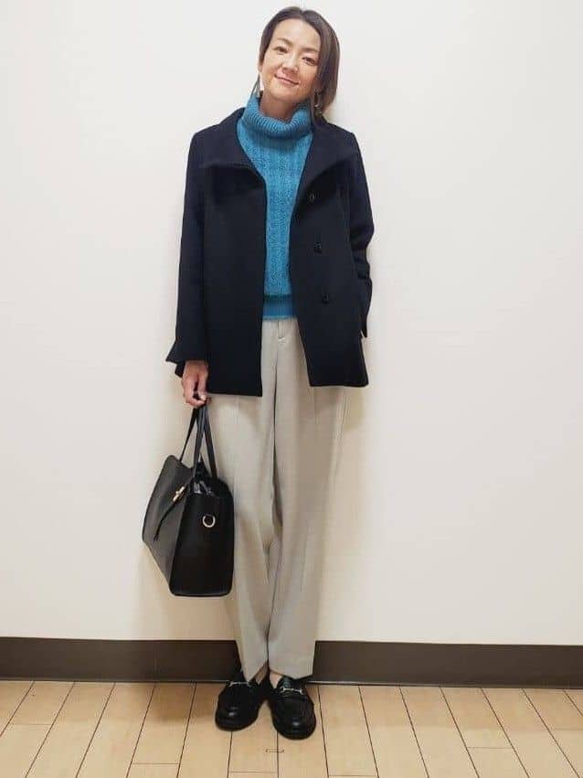 yuuさんの「Reflect｜【SS-4Lサイズ／衿が顔に当たらない◎】スタンドネックミドルコート」を使ったコーディネート