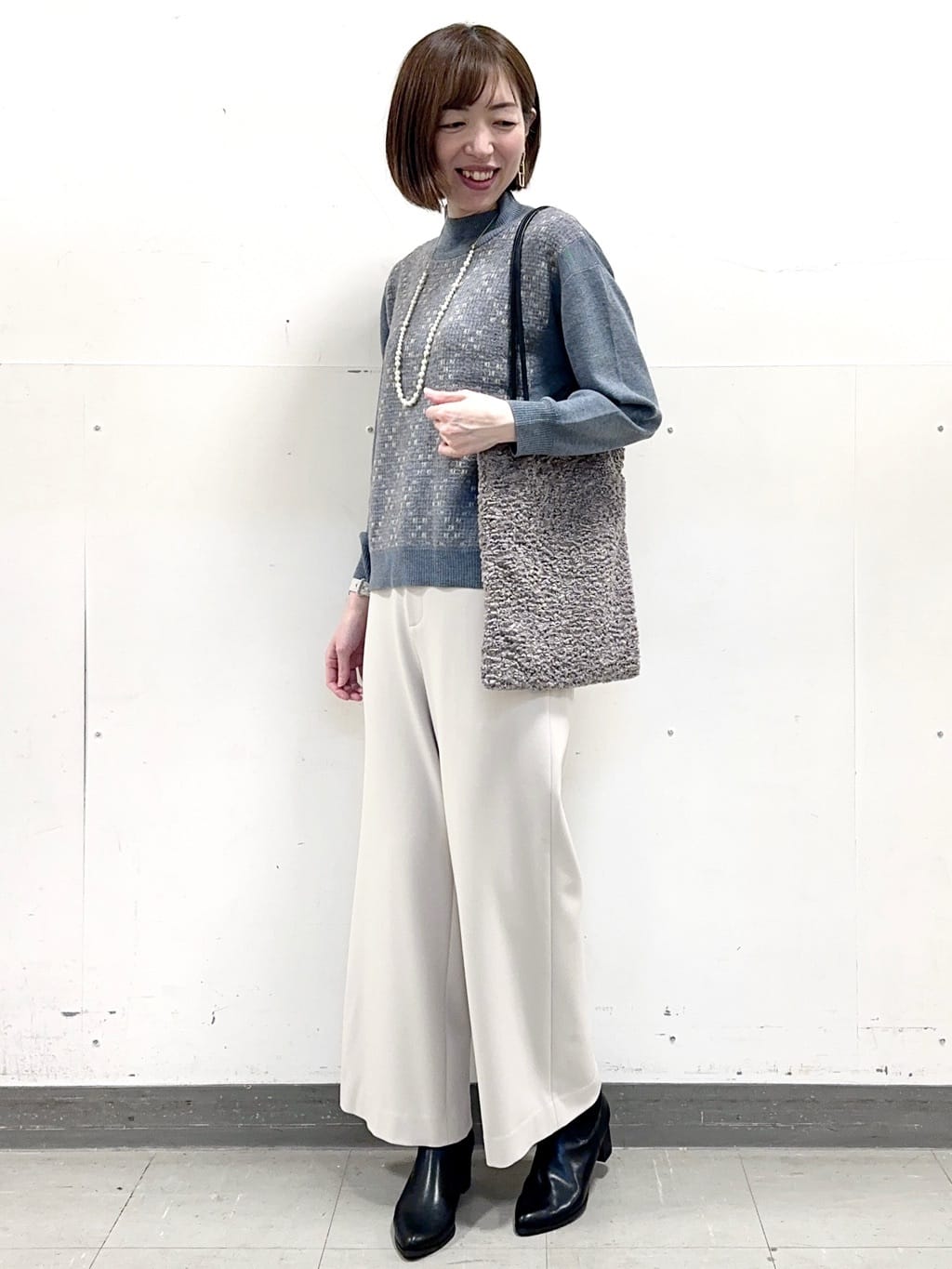 イト子さんの「Reflect｜アーガイル柄ハイネックニット」を使ったコーディネート
