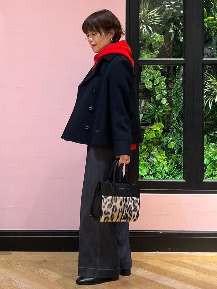 ogataさんの「DRESSTERIOR｜フェイクファーコンビリサイクルレザートートバッグ」を使ったコーディネート
