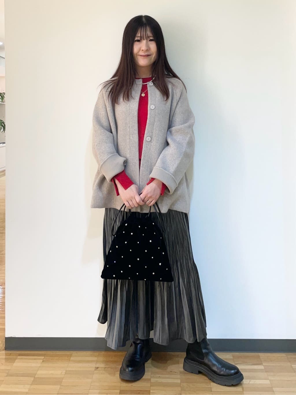 フナキさんの「UNTITLED｜【軽アウター/ミドル丈】ウールニットコーディガン」を使ったコーディネート