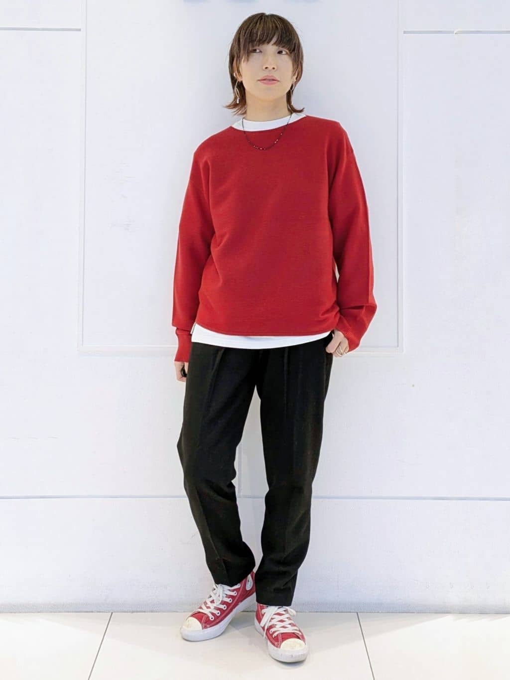 4410さんの「THE SHOP TK｜【S-XLサイズ/選べる7色】どこから見ても美しい ガーターニット/毛玉になりにくい/洗濯機OK」を使ったコーディネート