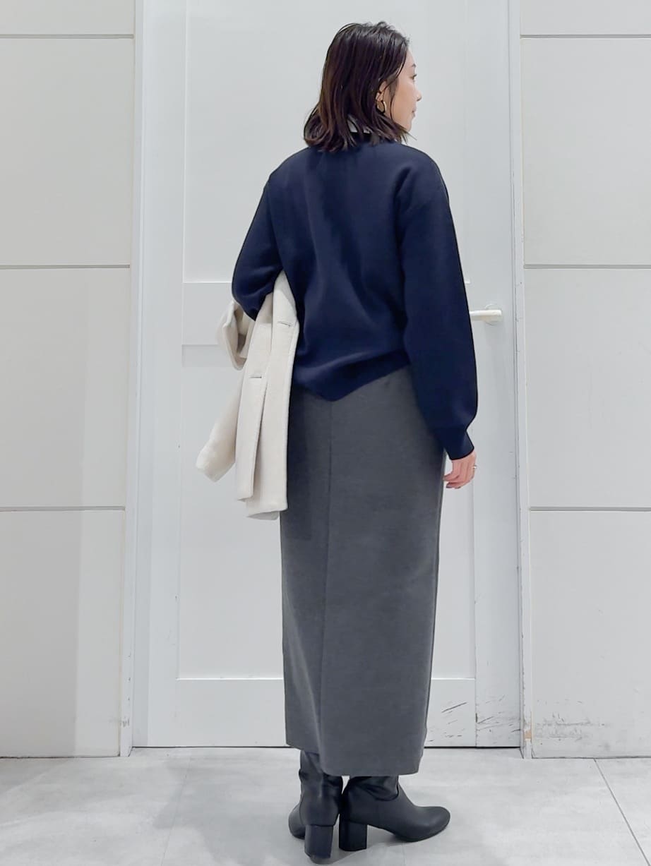 yuka.aさんの「OPAQUE.CLIP｜襟付きロゴジャカードニット【洗濯機OK】」を使ったコーディネート