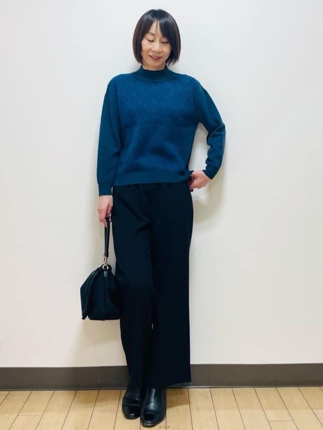 Riiさんの「Reflect｜アーガイル柄ハイネックニット」を使ったコーディネート