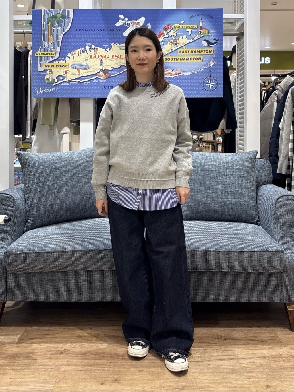 risaさんの「Dessin｜【花粉ガード/撥水加工/洗える】ステンカラースプリングコート」を使ったコーディネート