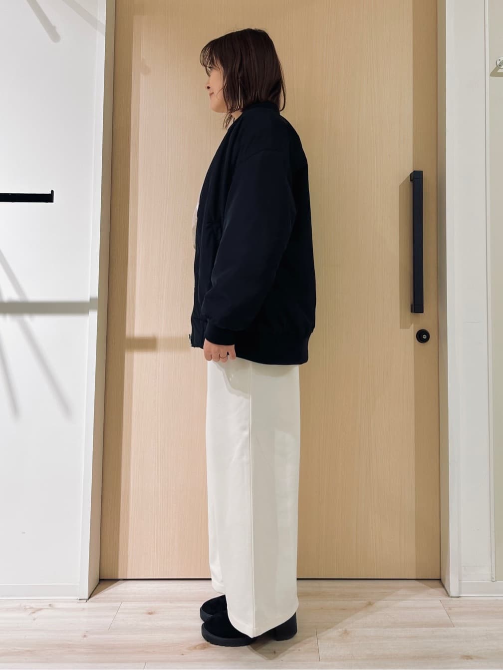 funafunaさんの「SHOO･LA･RUE｜【洗濯機可/S-LL】1枚で華やかに ラメ入りニュアンス柄ニット」を使ったコーディネート
