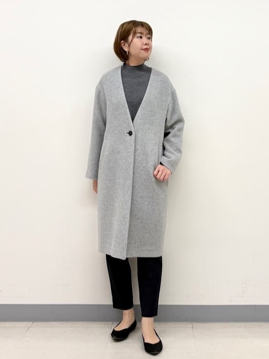 まいこさんの「INDIVI｜【軽量／ウール混】ライトフォルム ロングコート」を使ったコーディネート