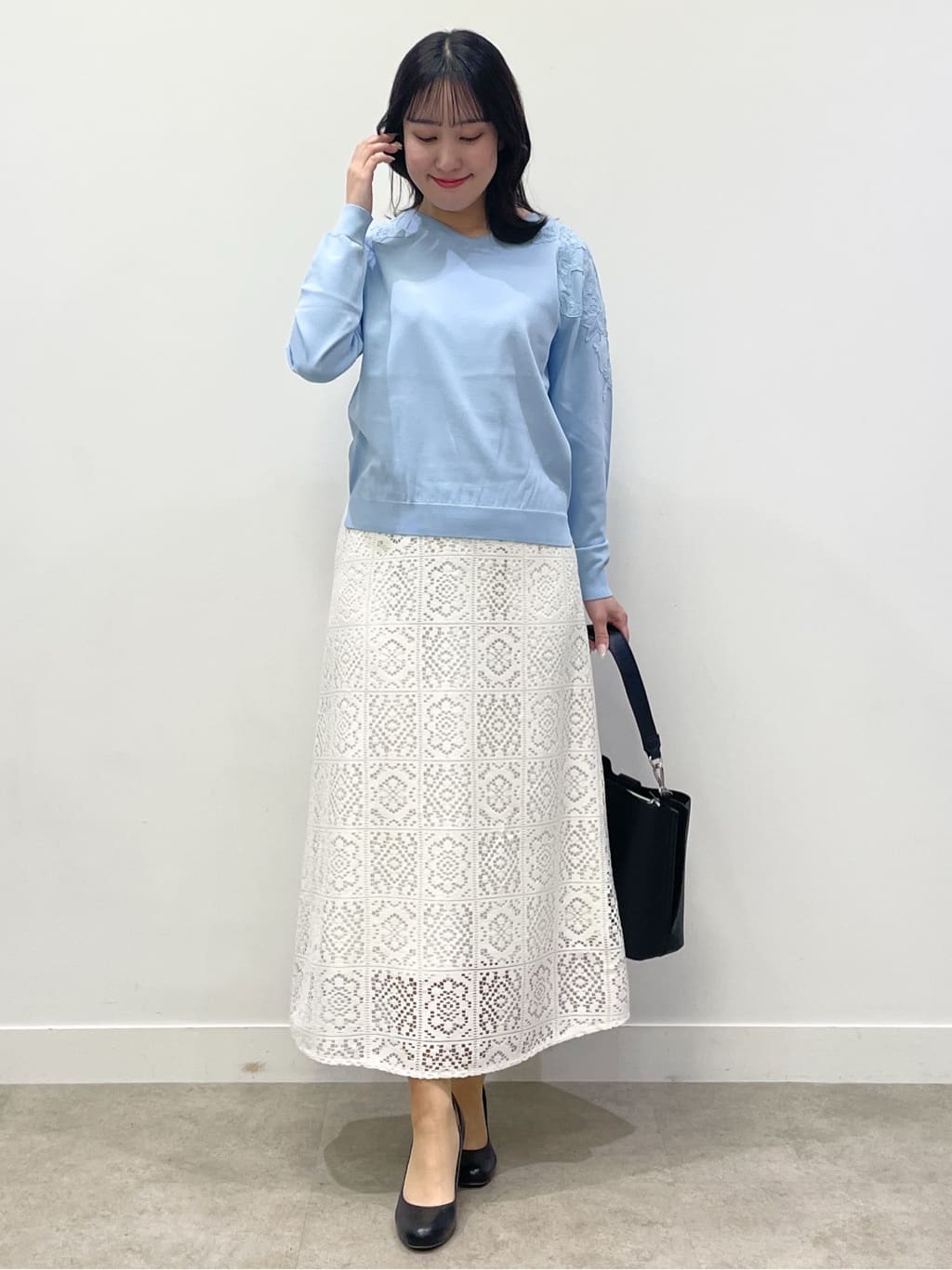 yukariさんの「Reflect｜レースデザインスリーブニットプルオーバー」を使ったコーディネート