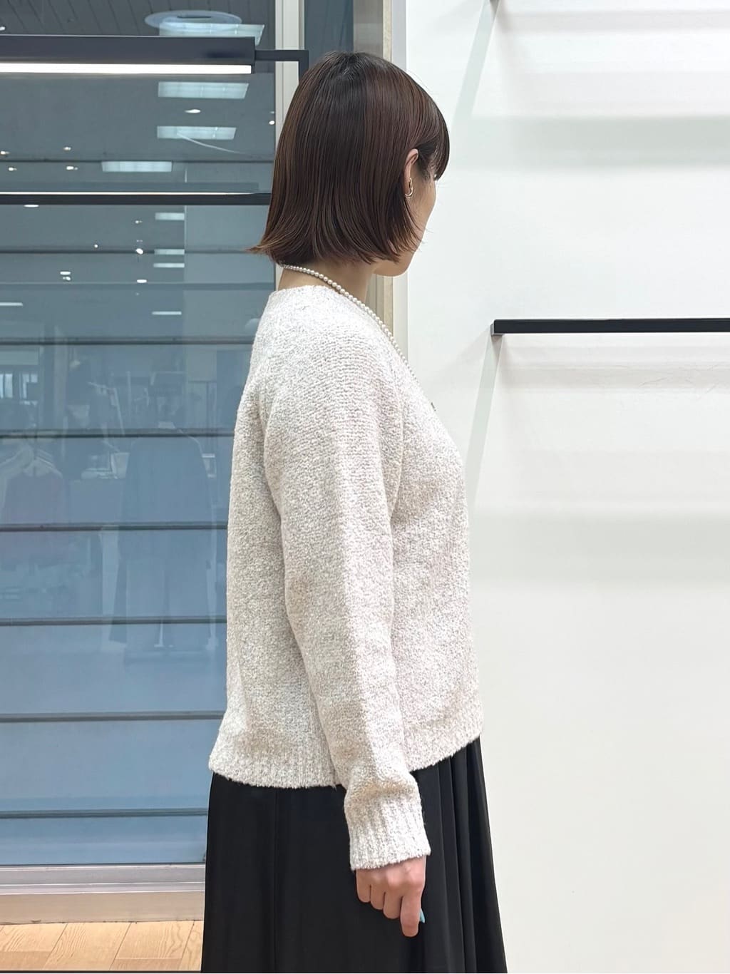 asamiさんの「INDIVI｜【洗える／ラメ／意匠感】ミックスブークレニット」を使ったコーディネート