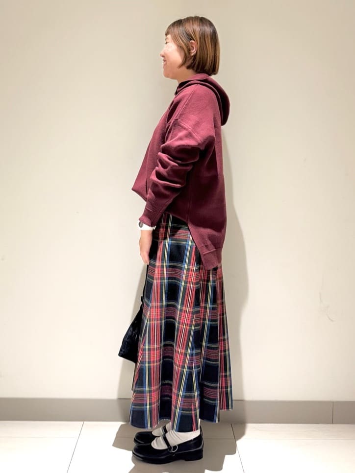 Liriさんの「Dessin｜【洗える】チェック柄起毛フレアスカート」を使ったコーディネート