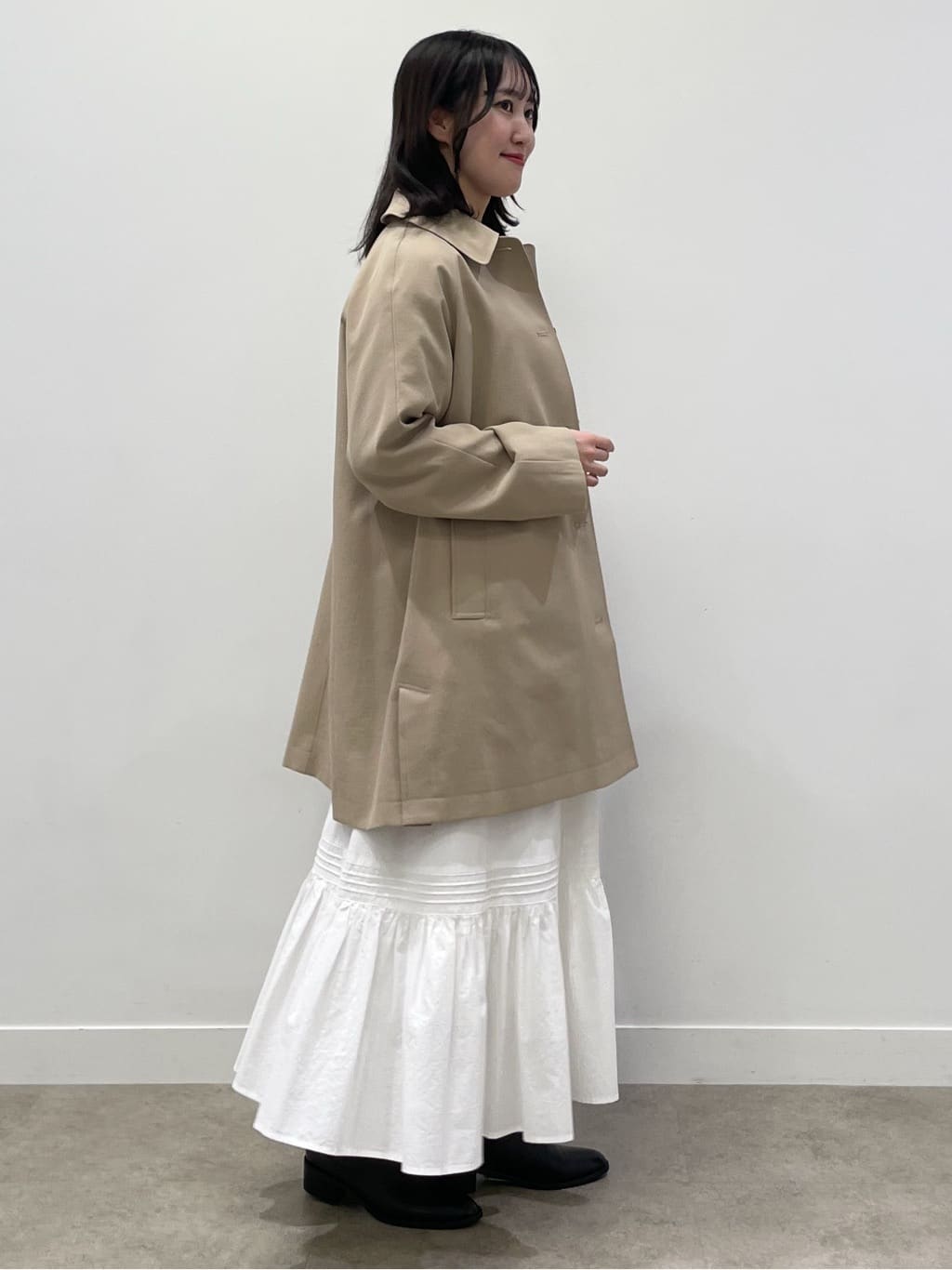 yukariさんの「Dessin｜【花粉ガード/撥水加工/洗える】ステンカラースプリングコート」を使ったコーディネート