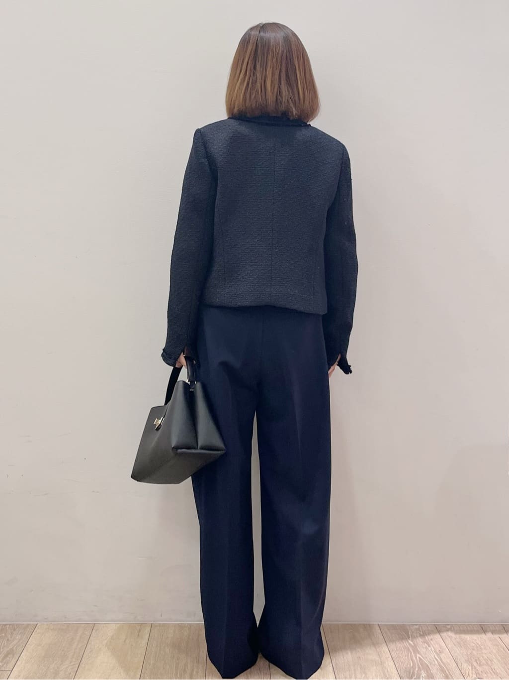kcさんの「OPAQUE.CLIP｜《通勤／セットアップ対応》ノーカラーツイードジャケット【洗濯機OK】」を使ったコーディネート