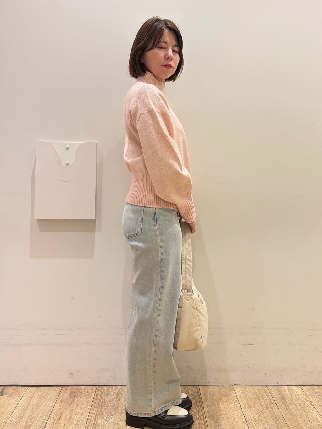 YUKOさんの「index｜選べる2丈 ハイネックカラーミックスラメニット【洗濯機OK】」を使ったコーディネート