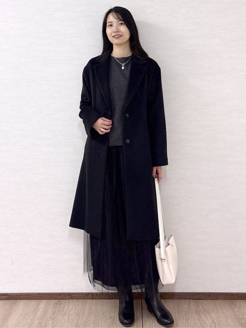 sachikoさんの「OPAQUE.CLIP｜カシミヤブレンドウールチェスターコート」を使ったコーディネート