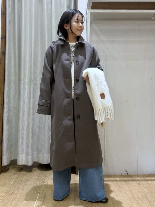 chさんの「THE SHOP TK｜ジャージメルトンスタンドカラーコート」を使ったコーディネート