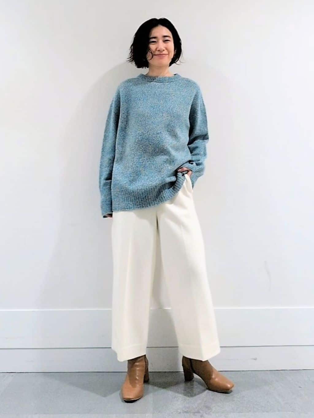 ミズタさんの「UNTITLED｜【ゆったり】三つ杢カラーニット」を使ったコーディネート