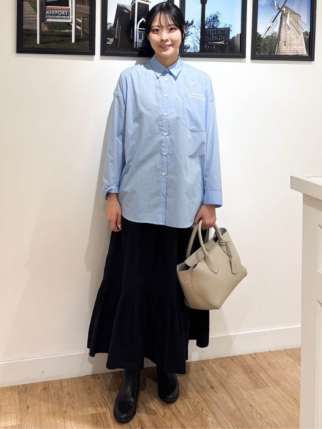 Ririkaさんの「Dessin｜【洗える】刺繍ロゴ入りオーバーシャツ」を使ったコーディネート